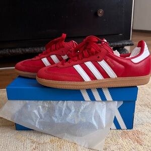 Adidas Samba Scarlet Trainers with White Accents